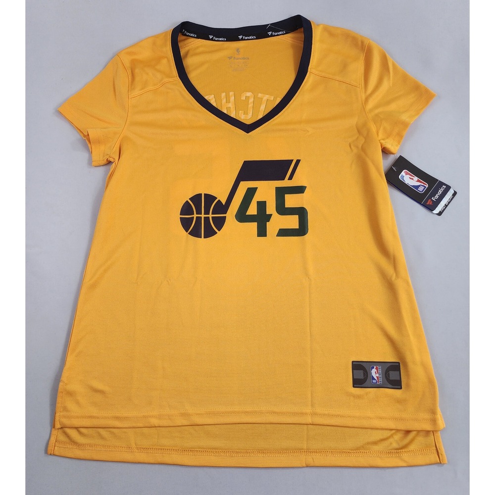Fanatics Women Utah Jazz Donovan Mitchell 45 Jersey Shirt Yellow FanTex Small